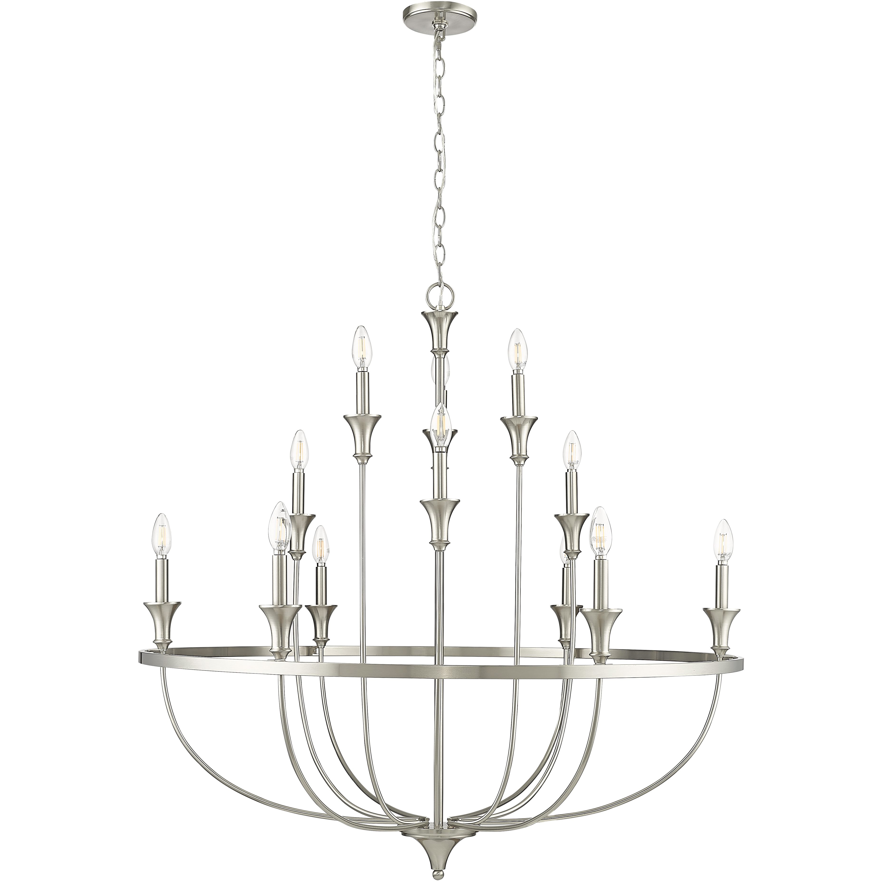 Emery 12 Light 40.2 inch Brushed Nickel Chandelier Ceiling Light